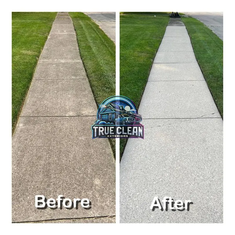 Sidewalk before and after
